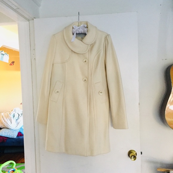 Ivory cream pea coat - Picture 4 of 7